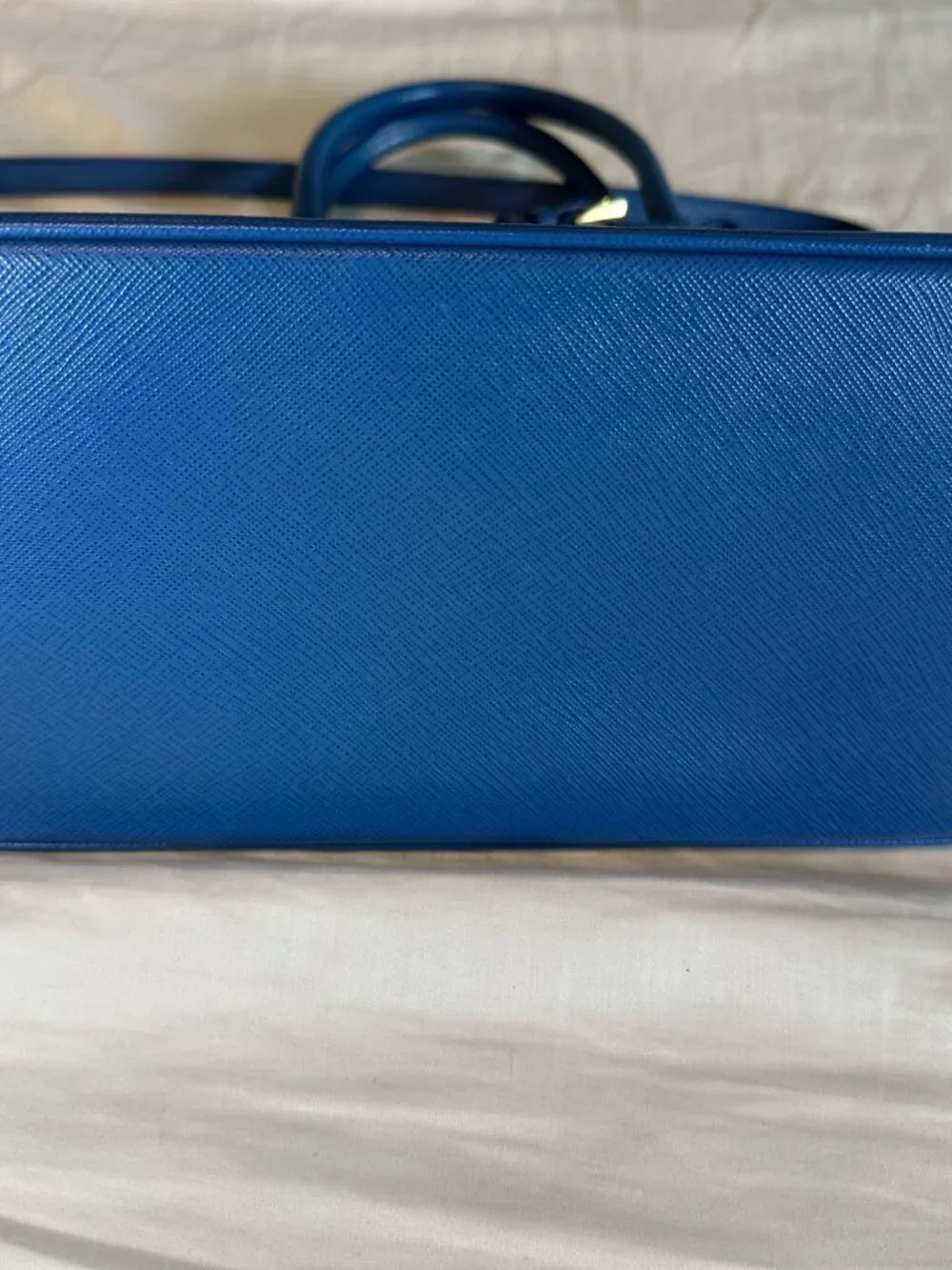 Prada Open Promenade Saffiano leather bag- wear 3 ways- Royal Blue